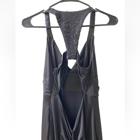 Deadstock NWTJessica McClintock Gunne Sax Black Dress Maxi Open Back Gown Sz 8 - Picture 9 of 9